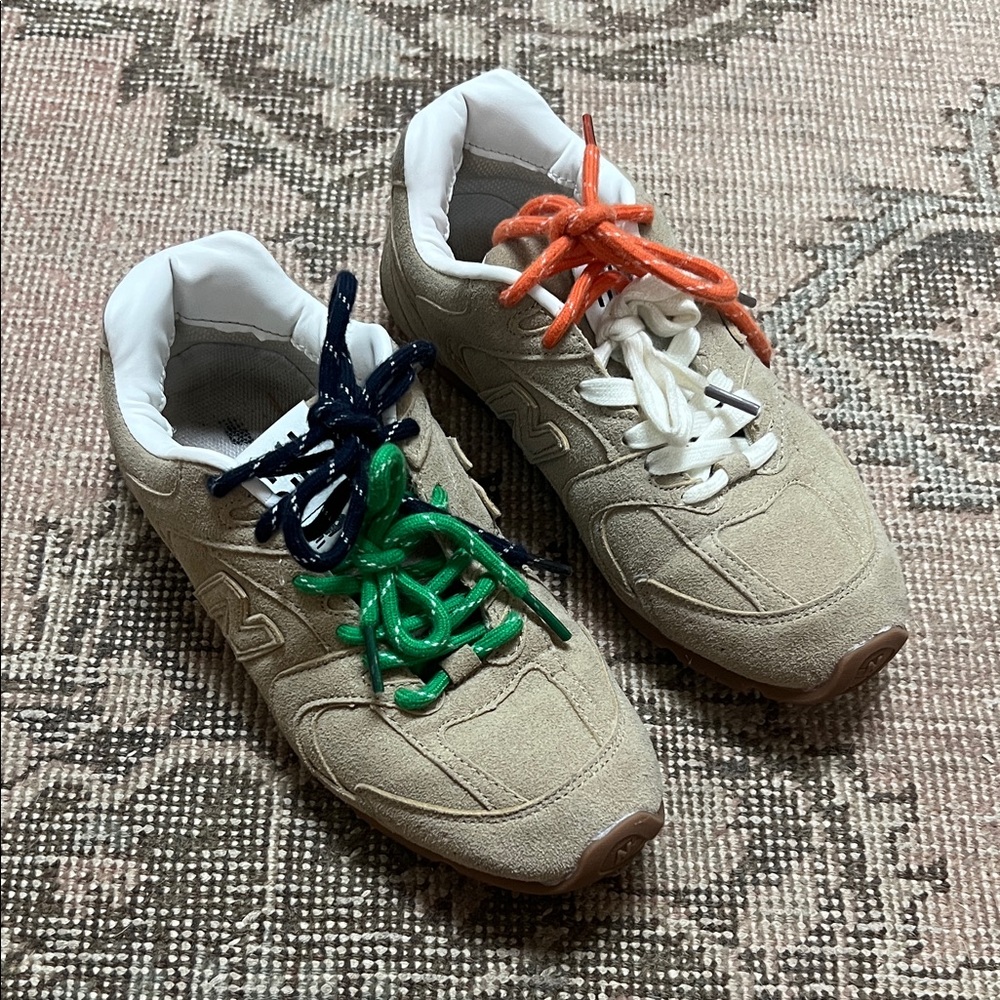 Miu Miu x New Balance Beige Sneakers with Colorful Laces Size 6